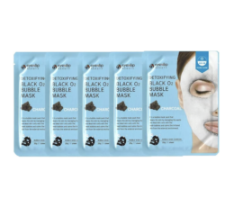 Detoksikuojanti juodojo deguonies burbulinė kaukė su anglimi „Eyenlip“