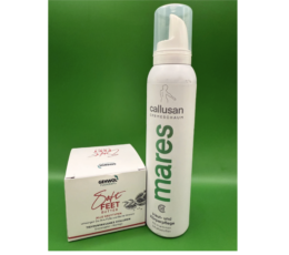 Rinkinys: Sausos pedų ir kojų odos sviestelis + drėkinančios kremo putos kūnui