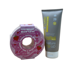 Kūno šveitimo kempinė + maitinamasis kūno kremas