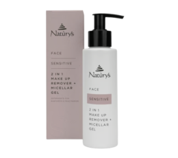 Makiažo valiklis NATURYS 2in1 MAKE UP REMOVER + MICELLAR GEL
