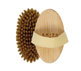 Sauso masažo šepetys su agavos pluošto šereliais